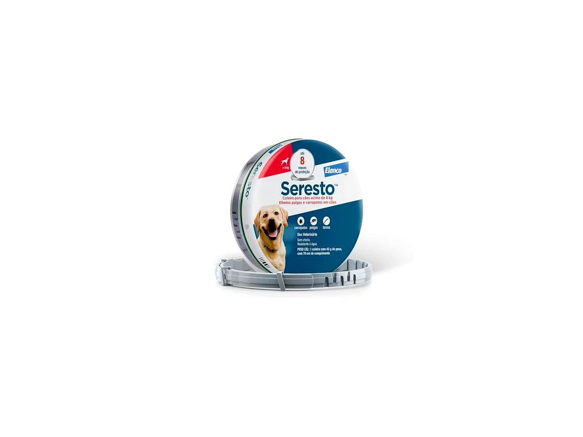 Elanco Seresto G — coleira para cães acima de 8 kg, 70 cm, 45 g, 1 unidade