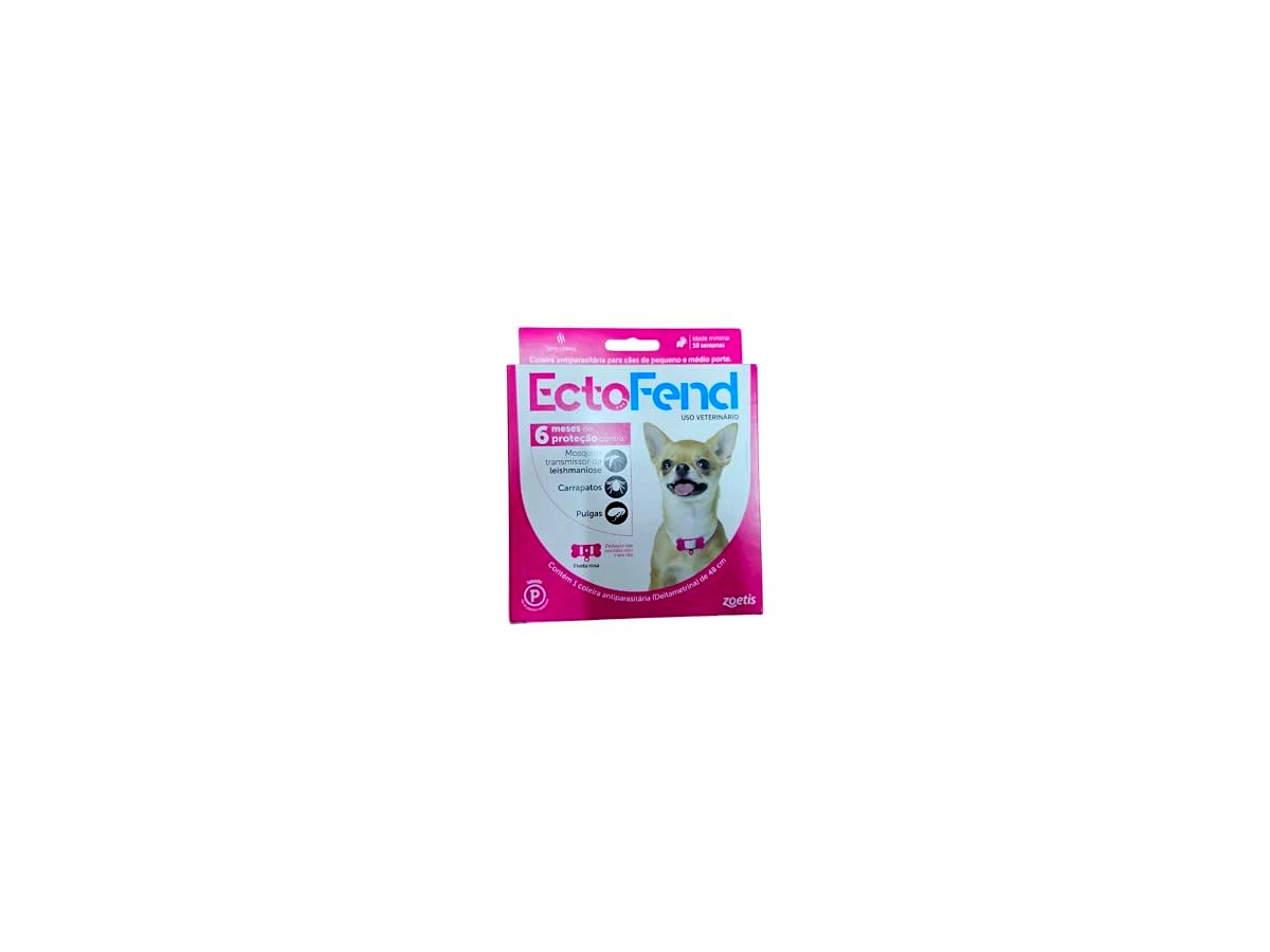 Zoetis EctoFend Rosa — cães de pequeno e médio porte, 48 cm, 19 g, 1 unidade