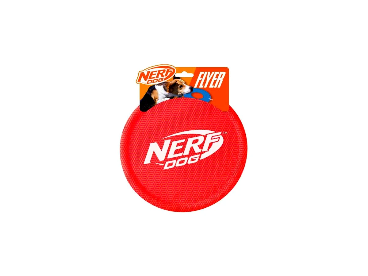 Nerf Dog Nylon Flyer — vermelho, 9 polegadas/aproximadamente 23 cm, modelo 7022, 1 unidade