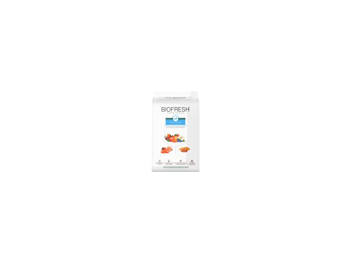 Ração Biofresh Super Premium para Cães Adultos de Raças Médias Mix de Carnes, Frutas e Vegetais - 15kg