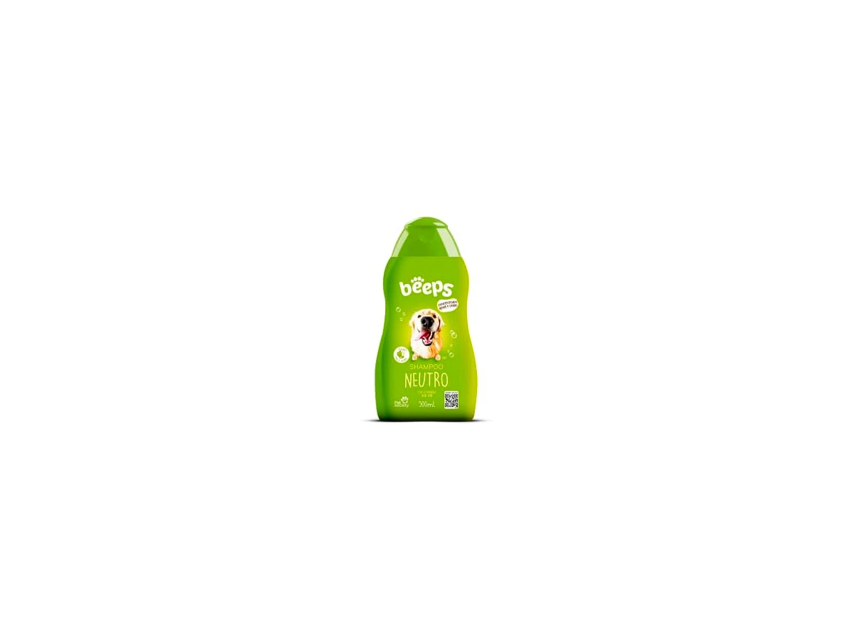 Beeps by Pet Society Shampoo Neutro com Aloe Vera — aroma Maçã Verde, frasco de 500 ml, unidade avulsa