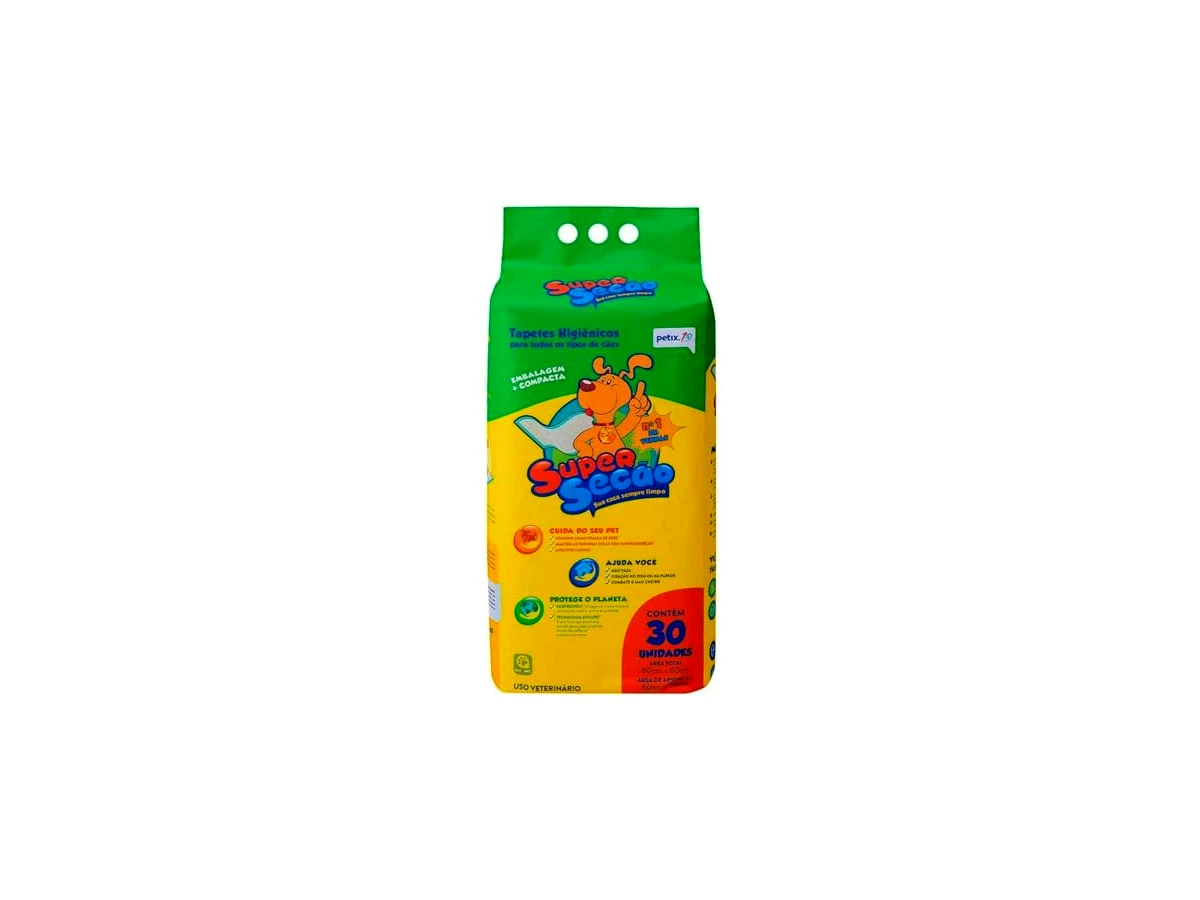 Petix Super Secão Tradicional — 80 × 60 cm, pacote com 30 unidades